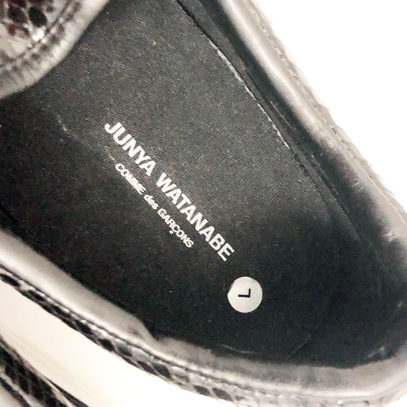 Comme des Garçon Embossed Sneakers Slip-On Shoes Black White Size 11 M NWT $225 - Picture 10 of 14